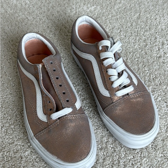 Vans Shoes - Vans Metallic Bronze and White Women's Sneakers
